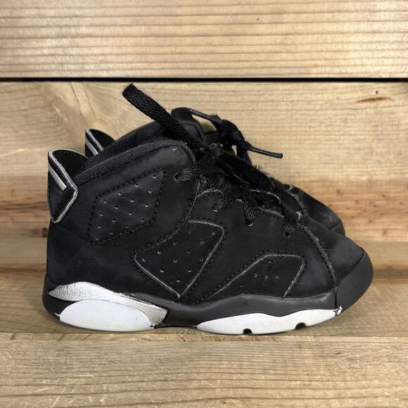 RARE Size 7C - Nike Air Jordan 6 (TD) “Chrome Metallic Silver” Shoes DX6179-001 - Picture 1 of 12